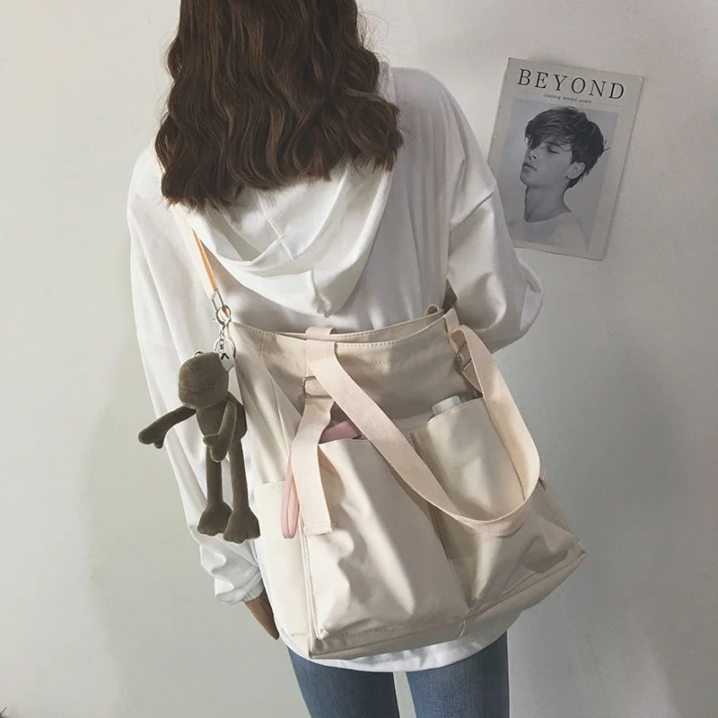 Waterproof Oxford Large Capacity Canvas Girl Shoulder Hand Bucket Bag Basket Female Crossbody Bags For Women Casual Tote Purses