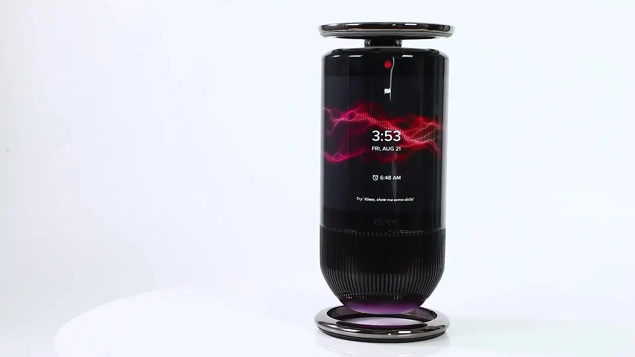 Mirage AMOLED 터치 디스플레이 무선 베이스 음악 led 라이트, 스마트 BQB 블루투스 와이파이 아마존 알렉사와 독특한 3.1 채널 스피커