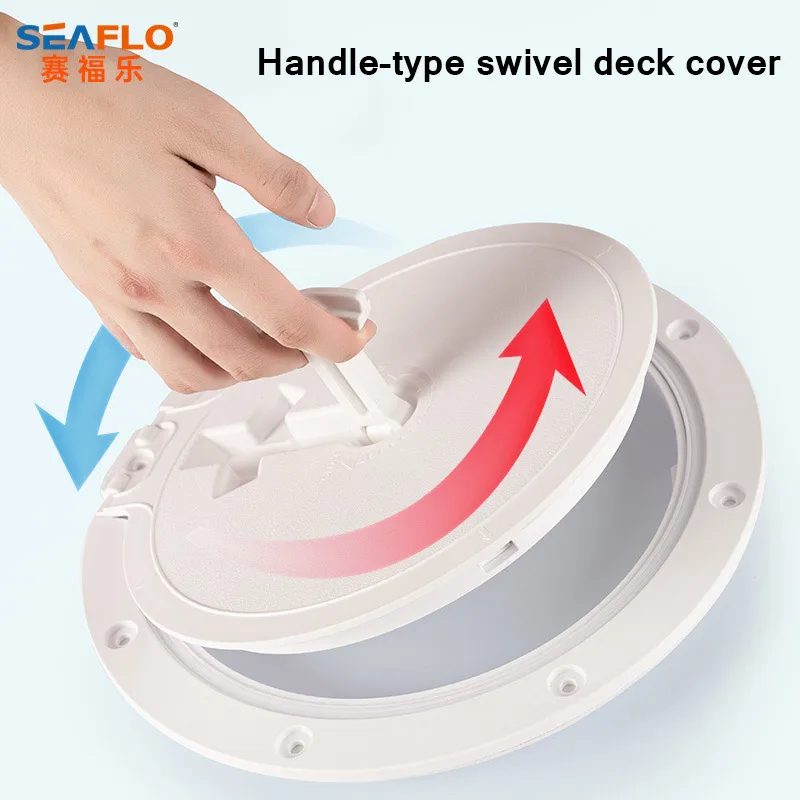 

SEAFLO 8.4 Inch Boats Yacht Deck Cover Handle-Type Swivel Deck Cover Round Hatch Abs/Pp Yellow Resistant Material