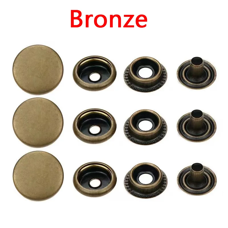 25 Sets Metal Snap Fasteners Snaps Button Press Studs Sewing Button For DIY Clothes Garment Bags Leathercraft #201 #203 4