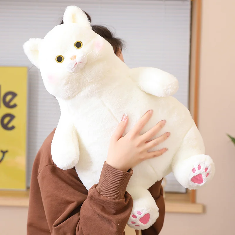 Cute Chubby Cat Plush Toys Anime Stuffed Animal Throw Pillow Lovely Kitty Plushies Dolls Soft Kids Toys Girls Kawaii Room Decor