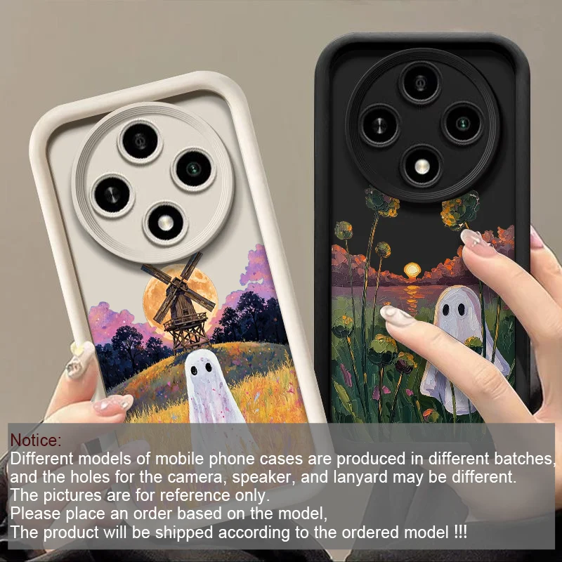 Abstract Cute Ghost Pattern Halloween Soft Phone Case Cover