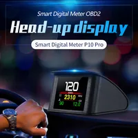 HD P10-PRO OBD2 HUD Car Head Up Display Digital Speedometer Auto On-board Computer With Speed RPM Temperature Voltage Alarm 5