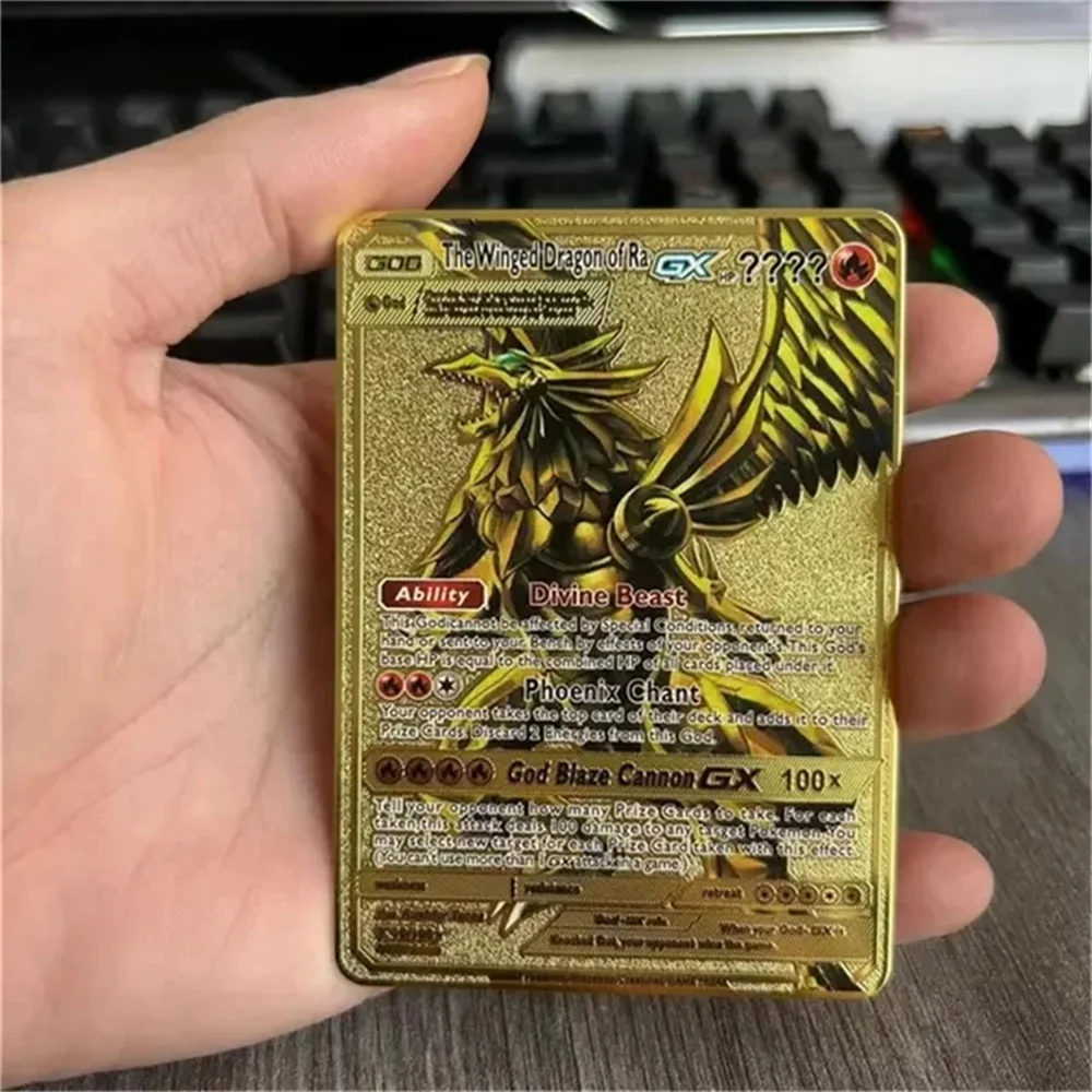 pokemon cards 10000 point arceus vmax metal DIY card pikachu charizard golden limited edition kids gift game collection cards Pokemon Rayquaza 10000