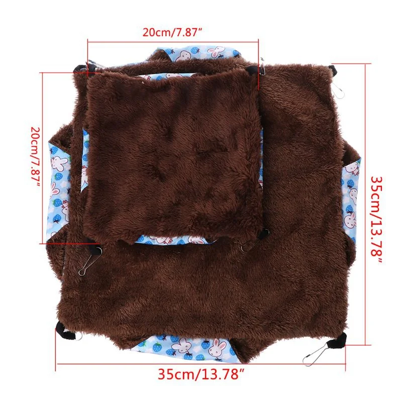 Pet Double-layer Plush Hammock Warm Hamster Hanging Bed Ferret Hanging Bed for Cat Rodents Hammock for Hamster Pets Supplies