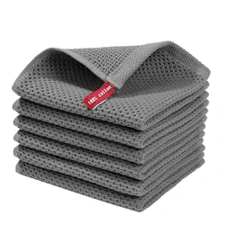 Soft Absorbent Cotton Honeycomb Towel for Kitchen and Household Use (Gray Towel)