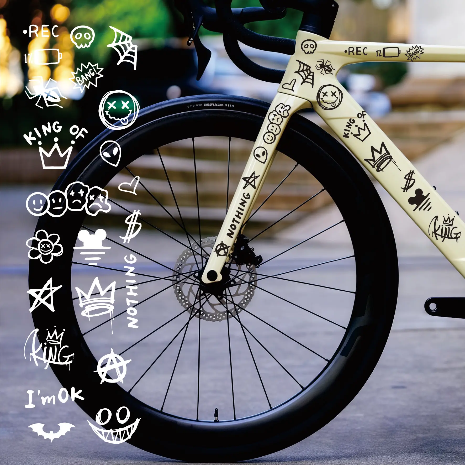 1pc Fahrrad Rahmen Aufkleber Dekorative Reflektierende Wasserdichte Aufkleber für Oberrohr MTB Rennrad Radfahren Zubehör – Detail 5