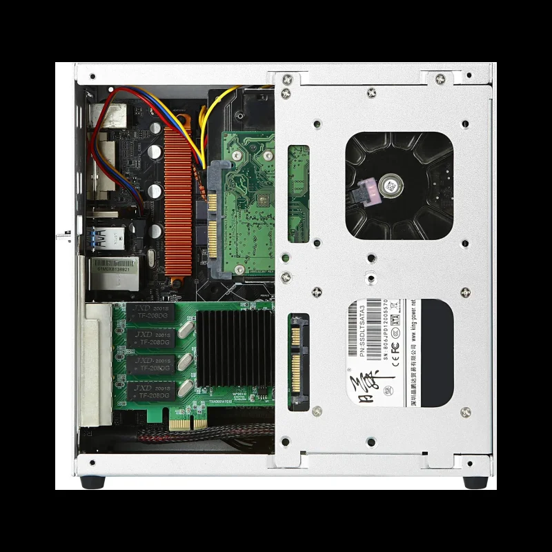 Mini ITX Chassis Soft Router HTPC Office Single Slot PCIE Aluminium Mini-ITX HTPC Soft Router Computer Case Support 6 COM Port