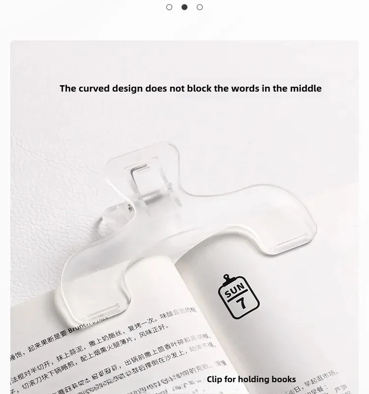 Transparent Plastic Book Clip Simple Reading Aid Fixed Book Holder Bookmarks Creative Design Practical Note Holder for Bookstore