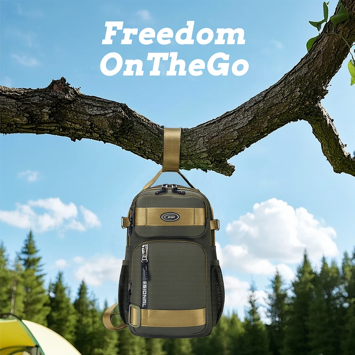 Outdoor Multi-Purpose Small Backpack Single Shoulder Crossbody Bag Lightweight Multi-Functional Backpack Travel Hiking Climbing Small Bag Fishing Hiking Outdoor Outing