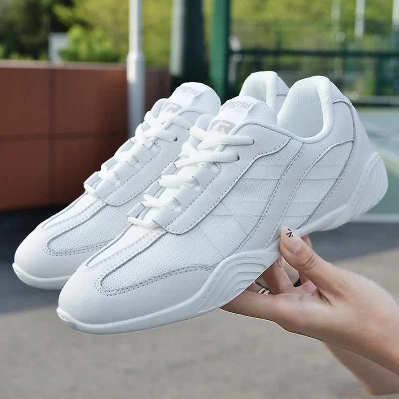 Sneakers Mesh Dance Shoes Fitness Athletic Aerobics Shoes Cheerleading Training Women white Running Breathable