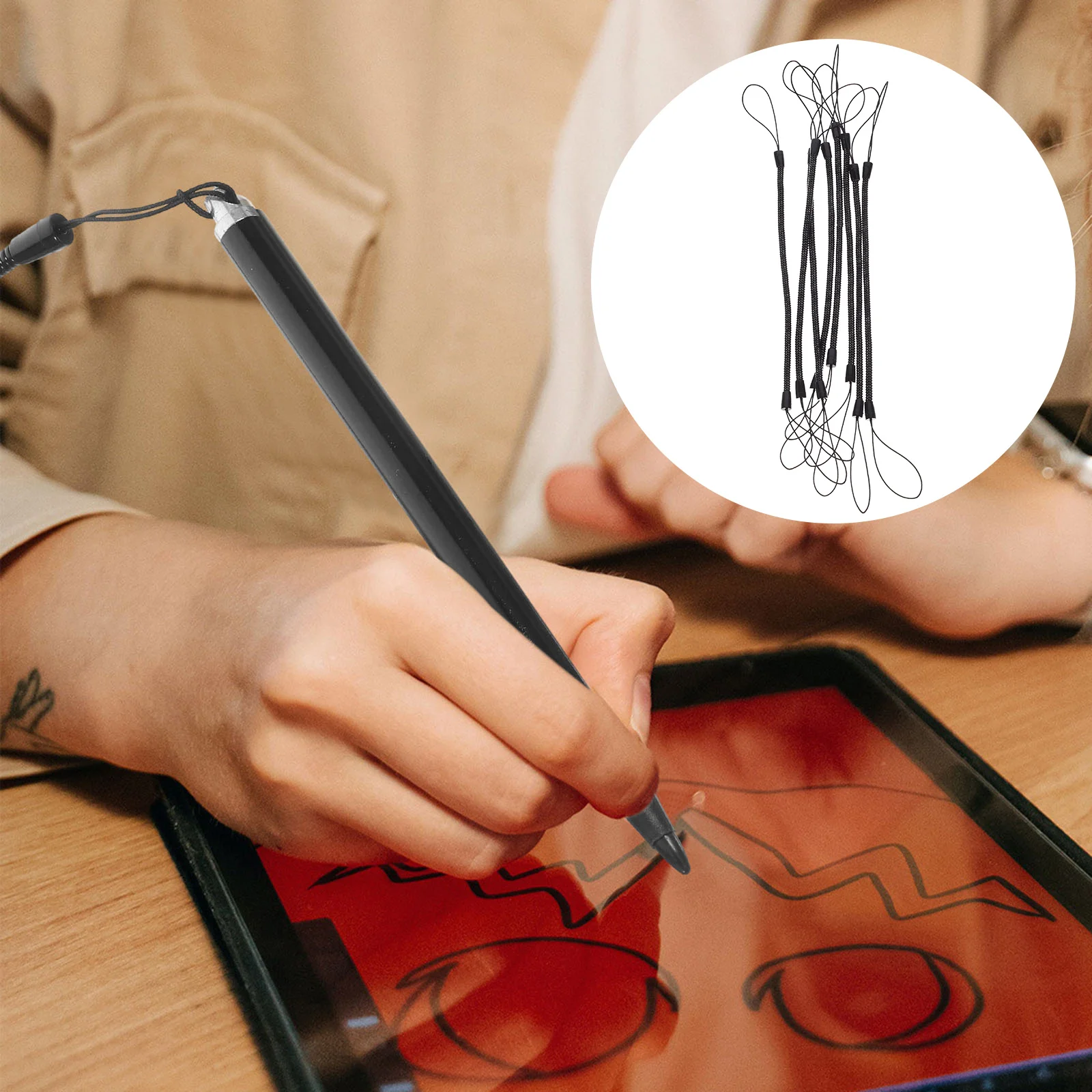 8pcs Tablet Stylus Ropes -lost Stylus Lanyards Stretch Cord Convenient Touch Pen Ropes 3