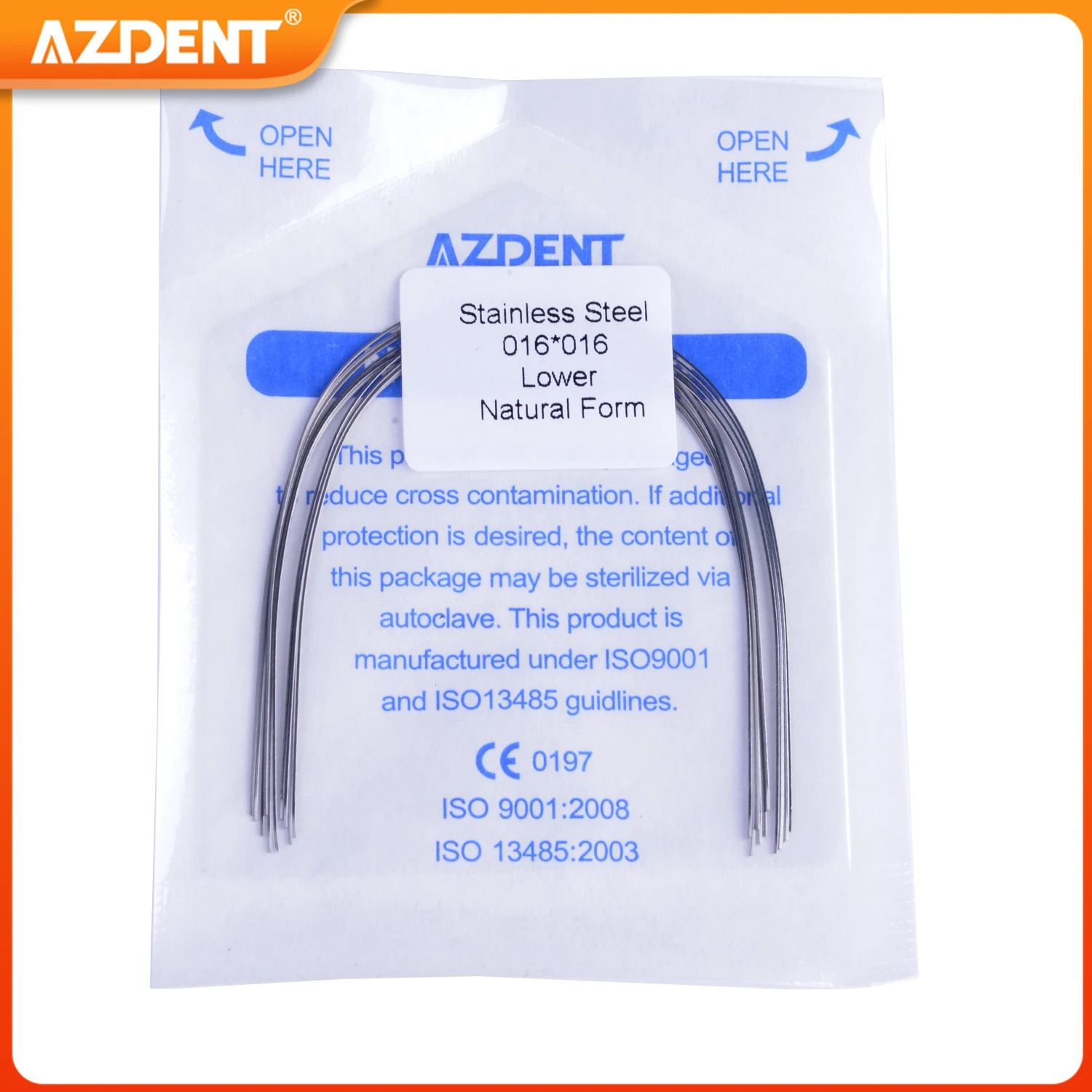 10PCS/Pack AZDENT Dental Orthodontic Stainless Steel Rectangular Arch