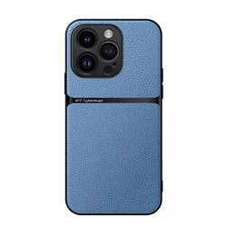 Luxury Leather Soft Cover Phone Case - Elegant Design for iPhone 12 (Lce Crystal Blue)