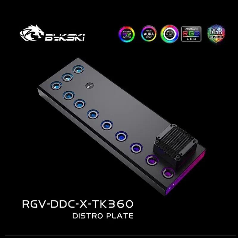 Bykski Universal Distro Plate Serbatoio Di Raffreddamento Ad Acqua 360 Montaggio Posizione Radiatore 5V Argb Rgv-Ddc-X-Tk360
