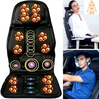 Electric Portable Heating Vibrating Back Massager Chair In Cussion Car Home Office Lumbar Neck Mattress Pain Relief Mat 1