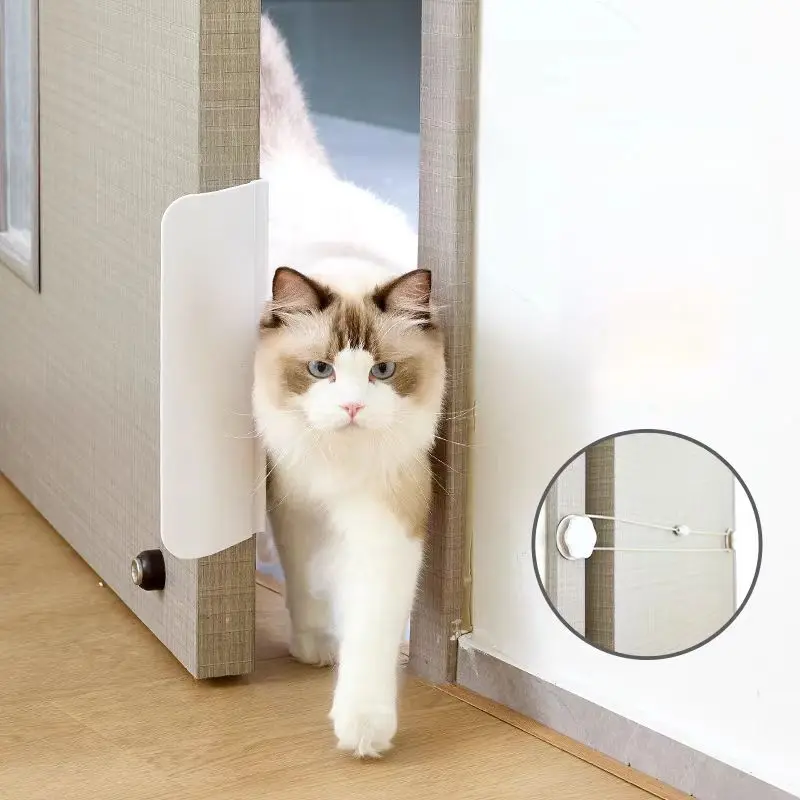 Automatic Pet Door Opener Elastic Cord Cat Entry Doorway Door Closer Punch-Free Automatic Closers Open Hole pet door plastic pet door