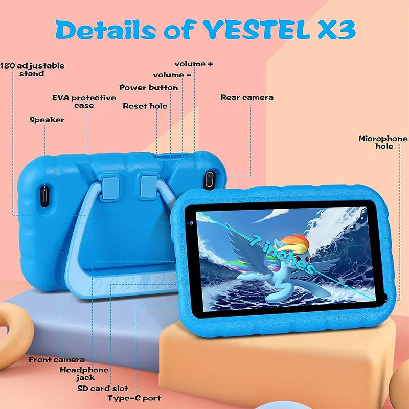 Global Version Yestel X3 Tablet FHD 7 Inch Octa Core 32GB ROM Tablete PC  128GB Extended Memory Blue Kids Tablet Android 11 - AliExpress