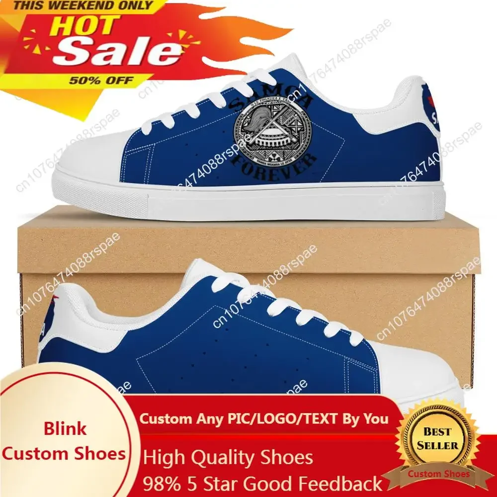 Blue Soft Flat Sneaker America Polynesian Samoa Tribal Printing Custom Man Lightweight Walking Sport Shoes Women Running Shoes