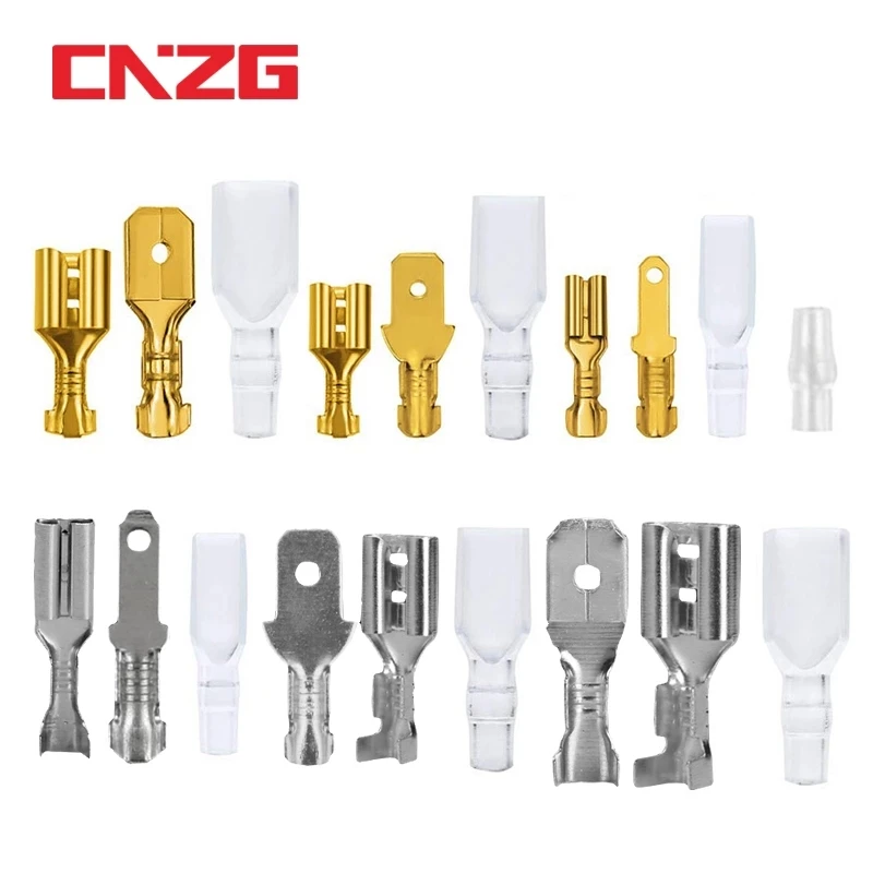 100Pcs 2.8mm 4.8mm 6.3mm Plug Spring Female Male Spade Cold Crimp Terminals Connector Car Speaker Electrical Wire Connectors Set |