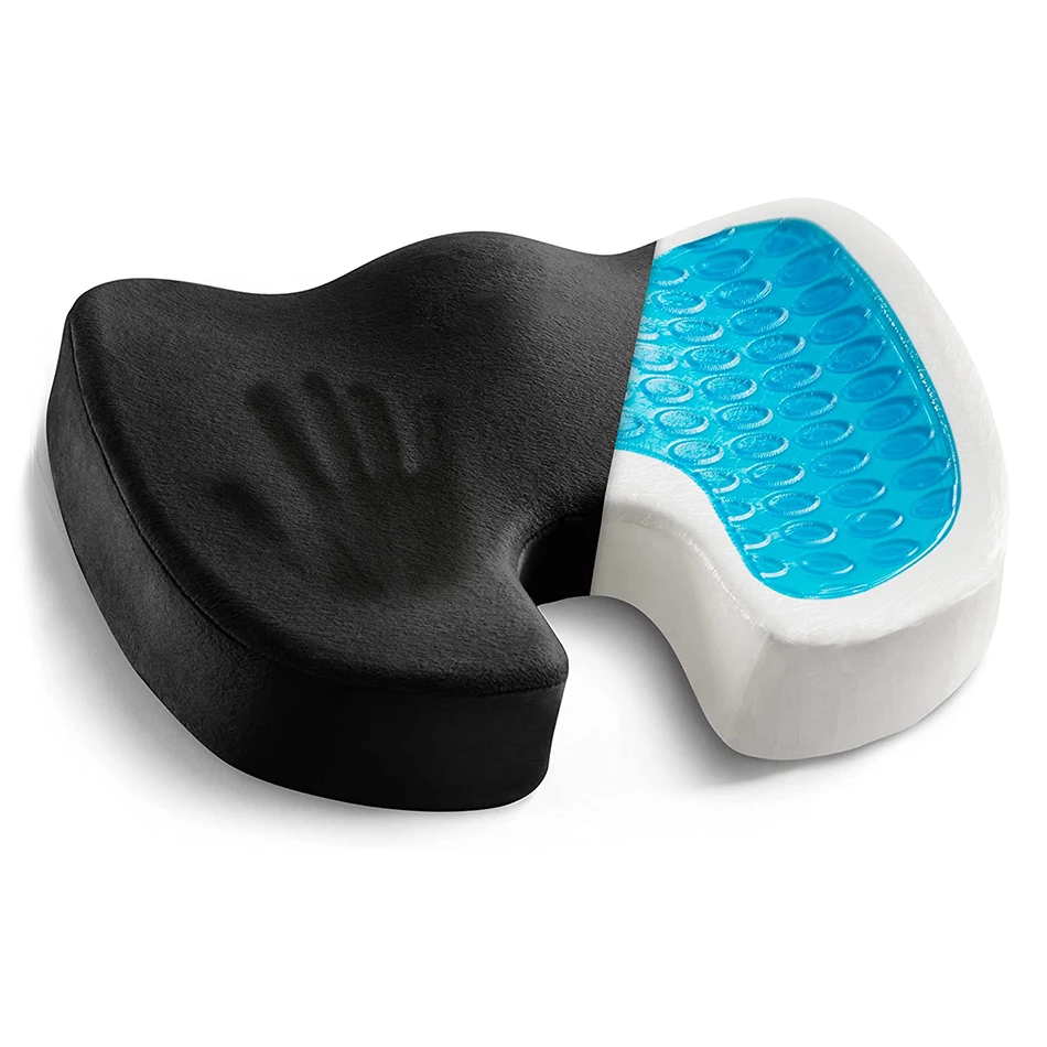 U-Shaped Gel Memória Espuma Almofada do Assento, Massagem, Carro, Cadeira de Escritório, Sentado Longo, Cócix Voltar, Tailbone Pain Relief, Pad