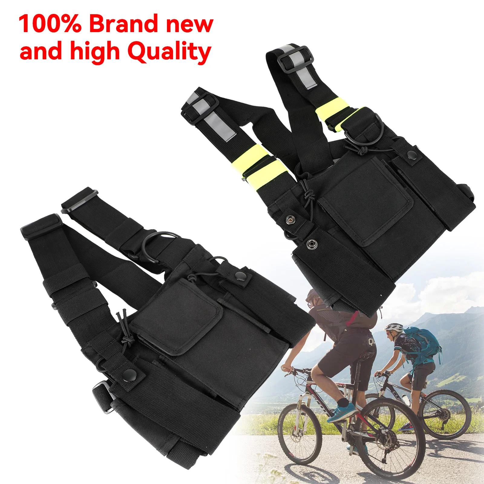 

Artudatech New Tactical Bilateral Chest Harness Bag for Field Operations Radio Universal
