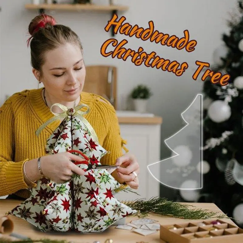 YOMDID Christmas Tree Sewing Patterns Acrylic Template DIY Christmas Tree Quilting Templates Knitting Stencil Decor Sewing Tools