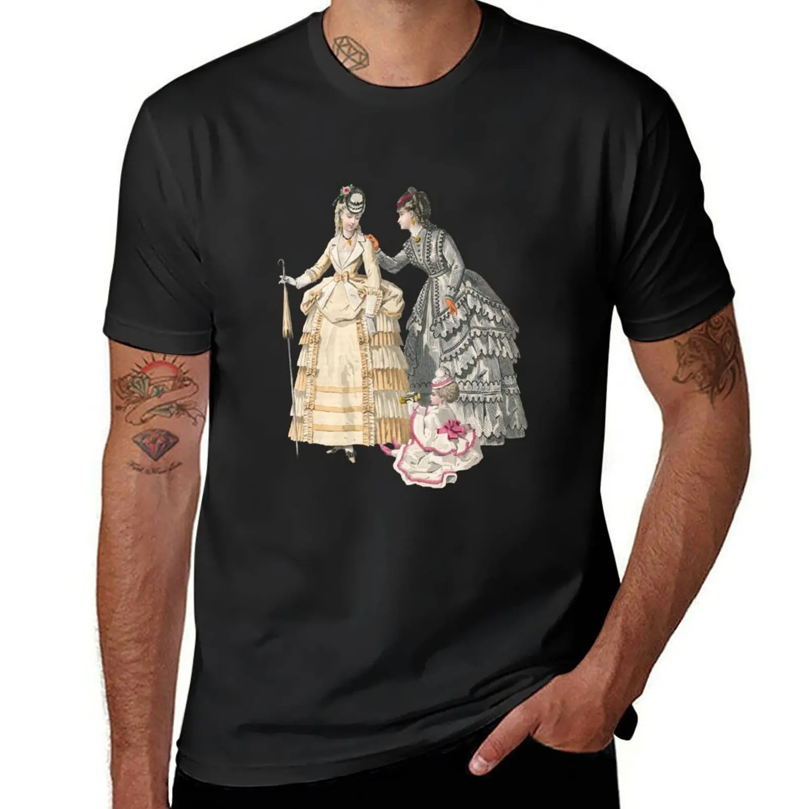 Women and girl in victorian fashion T-Shirt oversized shirts graphic tees funny t shirts for men