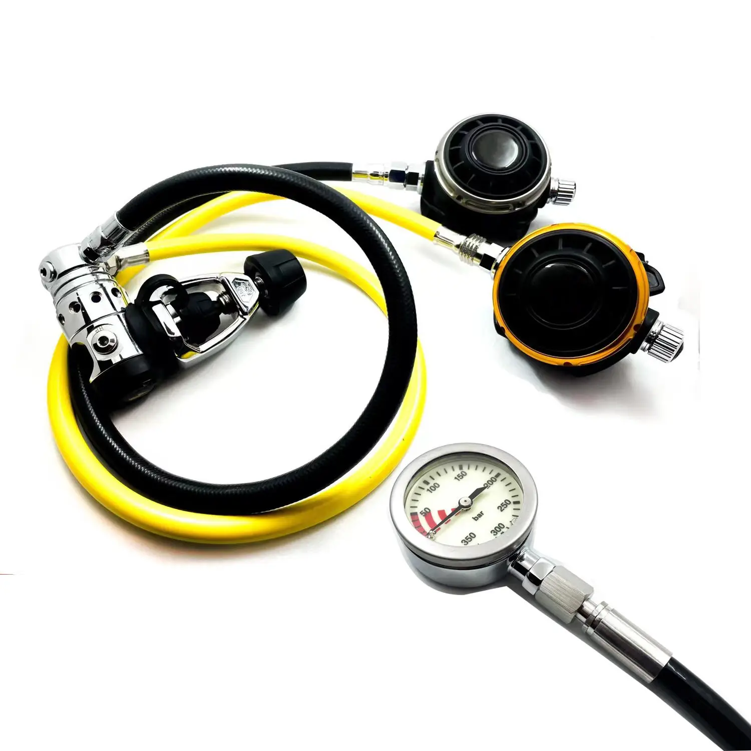 Diving Breathing Regulator First Stage Secondary Pressure Gauge Reducer Respirator Underwater