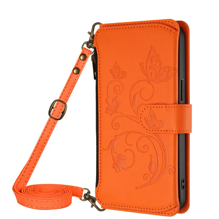 Crossbody 5-Card Zipper Leather Phone Case