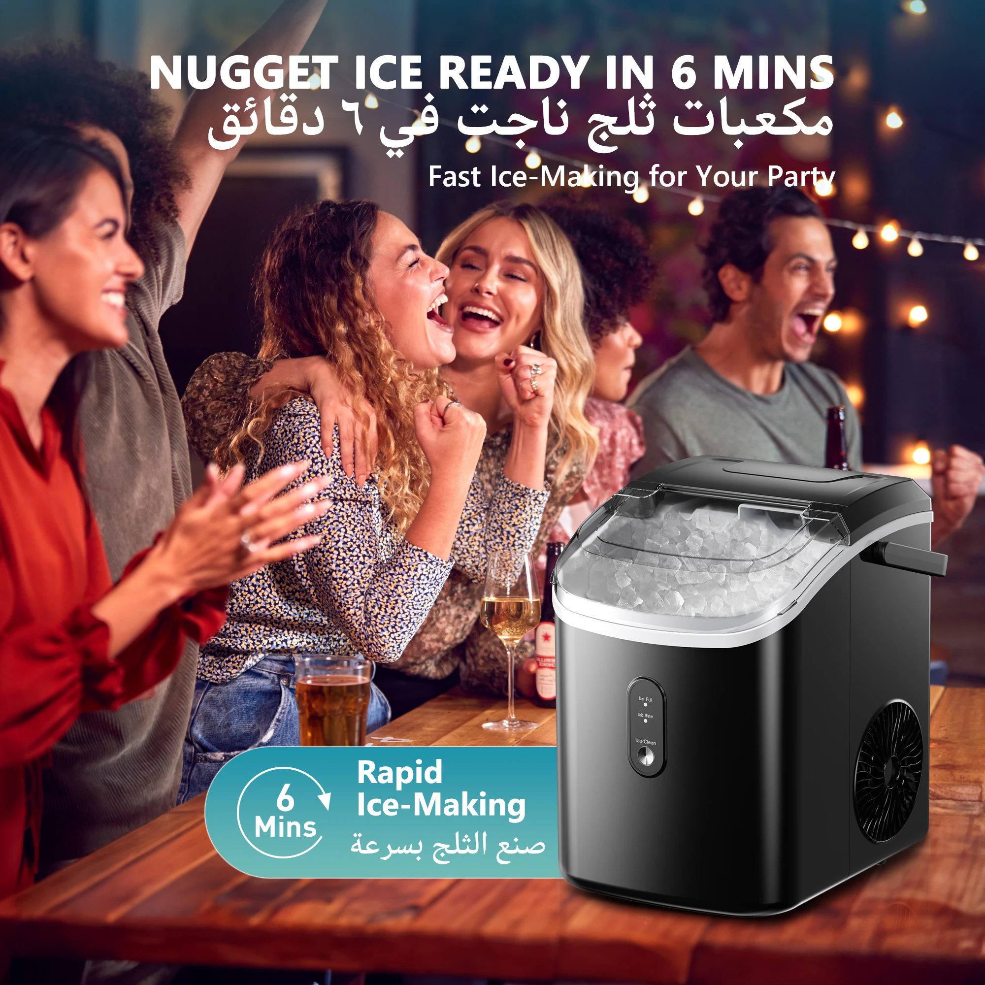 ماكينة صنع الثلج EUHOMY، إنتاج 15 كجم/24 ساعة، ماك...