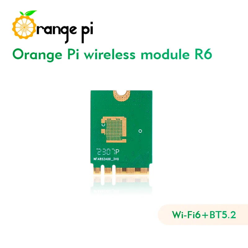 오렌지 파이 무선 모듈 R6, 오렌지 파이 5 플러스 보드용, 2.4G, 5G, 듀얼 밴드 Wi-Fi6 + BT5.2, PCIE M.2 E-키 인터페이스, 와이파이 모듈