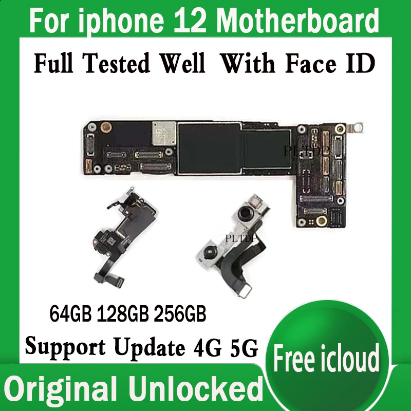 

Original NO ID Account For iPhone 12 Motherboard With/ NO Face ID Unlocked Logic Board Free iCloud Mainboard With Full Chips MB