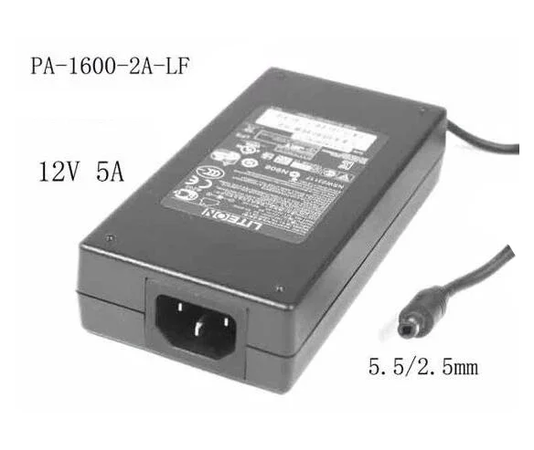 

LITEON PA-1600-2A-LF, 12V 5A, Barrel 5,5/2,5mm, адаптер питания IEC C14