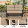 Outdoor Rocking Chair with Cushion Glider Bench for 2 Person, Seating Loveseat Steel Frame for Porch, Patio, Garden 4