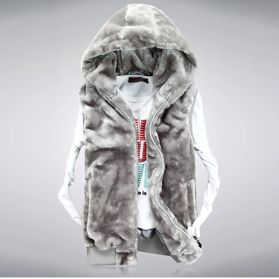 ZOZOWANG 2023 Autumn Vest Men Winter Thick Men's Vest Jacket Warm Fleece Casual Sleeveless Hooded Vest Male Vest Coat Outwear