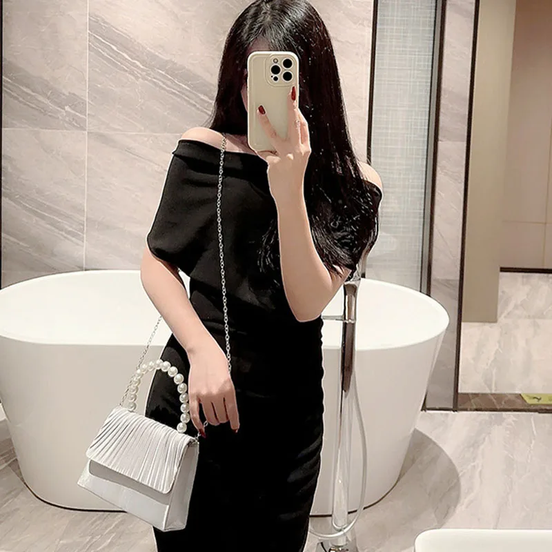 Women's Satin Pleated Evening Handbag Pearl Top Handle Wedding Bridal Party Clutch Purse Formal Bag Lady Shoulder Messenger Bags