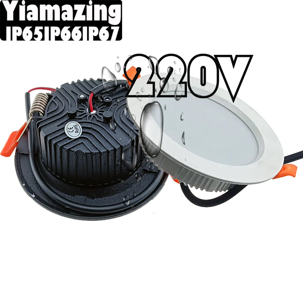 220V IP65 Outdoor Waterproof Kitchen LED Downlight Recessed 5W 7W 9W 12W Eaves Bathroom Toilet Ceiling Lamp Spot Light led downlight recessed ceiling spotlight ceiling lamps