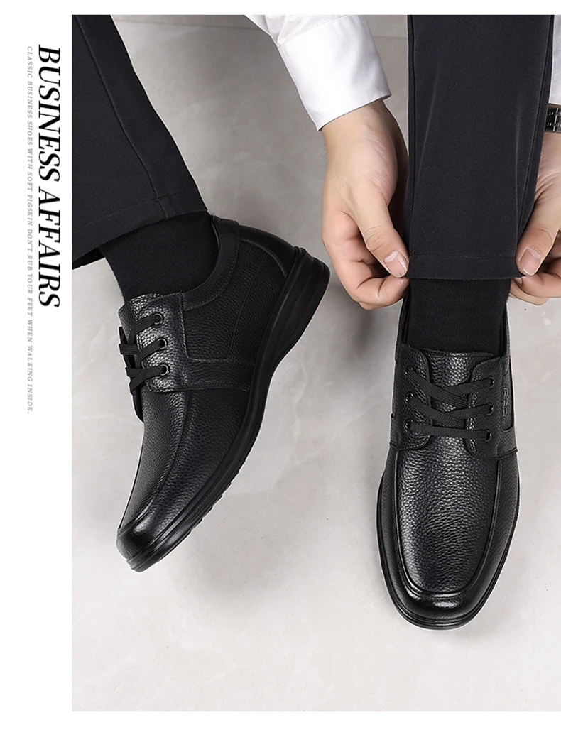 جديد الرجال مريحة للتنفس الأعمال عارضة أحذية جلد طبيعي الدانتيل متابعة مكتب رسمي عدم الانزلاق ارتداء مقاومة اللباس الأحذية