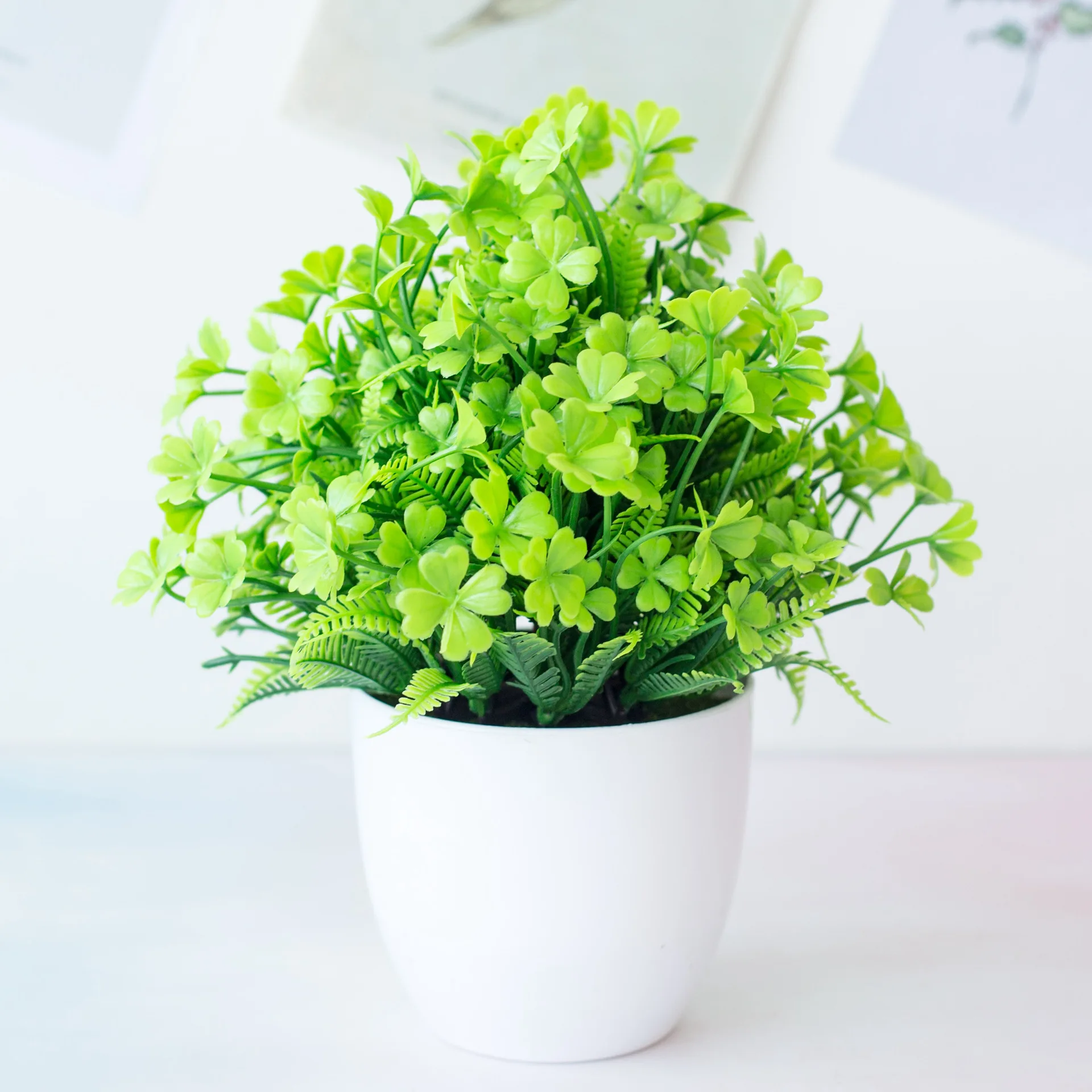Mini Planta Artificial en maceta falsa, decoración de vegetación pequeña  para interiores, hogar, granja, estético, estante