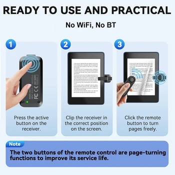 RF Remote Control Page Turner Auto Clicker Extenders Remote Trigger Hands Free Camera Shutter for Kindle Paperwhite eReaders 5