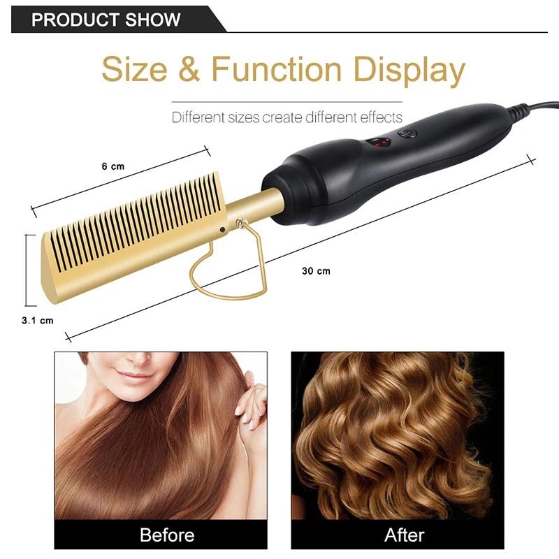 Heating Comb Electric Blow Brush Hairdressing Styling Tools for Man Beard Women Hair Hot Heating Comb Gifts 4