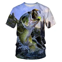 

2022 fashion new underwater world carp leaping over the dragon gate 3D printing pattern men's short-sleeved T-shirt clothing