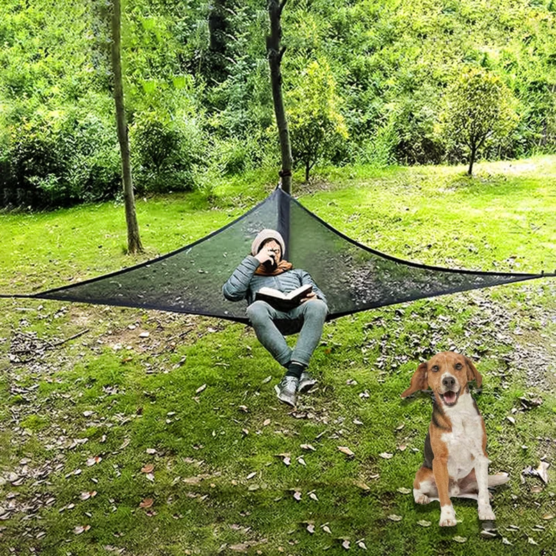 2024 Triangle Camping Double Outdoor Garden Sleeping Hanging Hammocks Tarp For Two People Women Leisure Outdoor Equipments 3