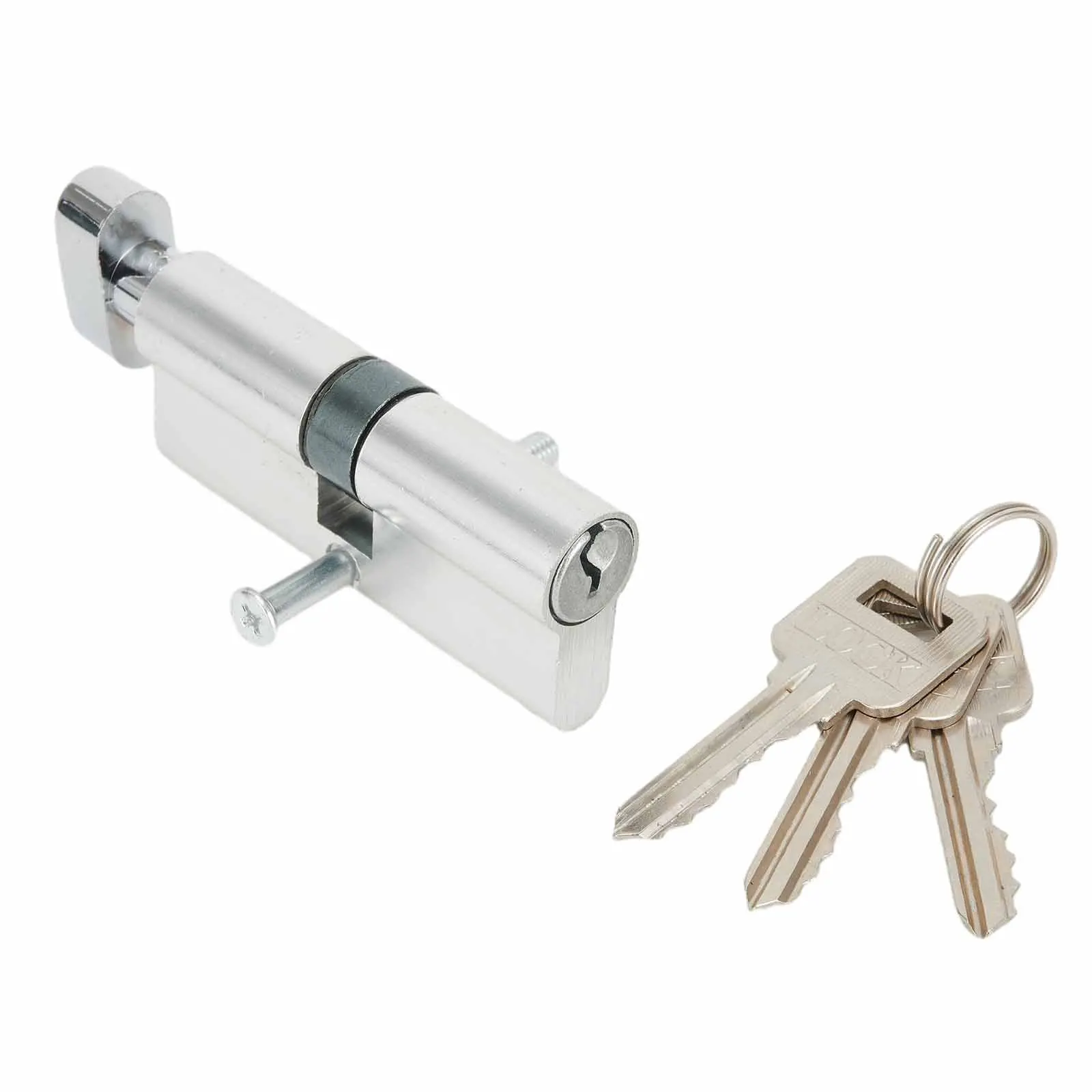 High Quality Durable Lock Cylinder Accessories Multi-way Lock Thumb Turn Cylinder Euro Keys Kit Silver With Screw