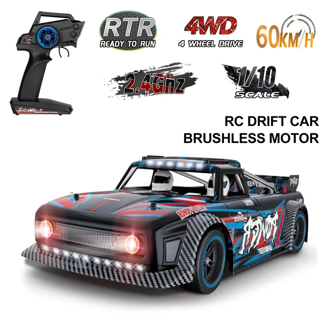 Carro de corrida RC Drift, controle remoto de 2,4 GHz com luz LED