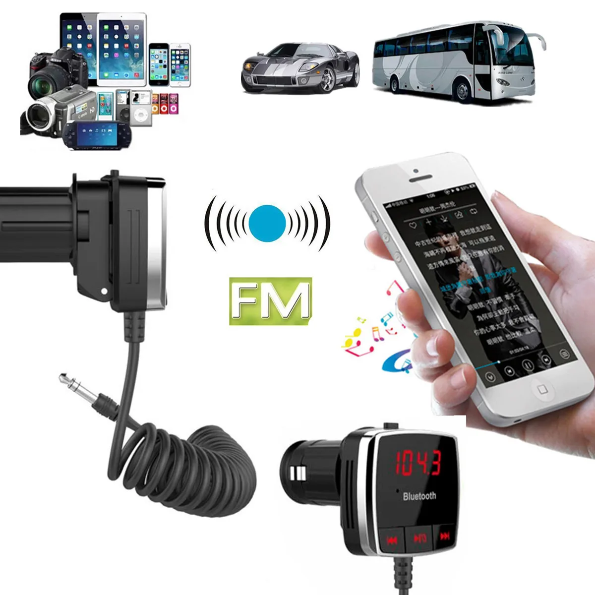 

Новинка 3,5 мм разъем AUX bluetooth 4,0 адаптер для автомобильного MP3-плеера беспроводной Автомобильный громкоговоритель USB FM модулятор Громкая связь автомобильный комплект