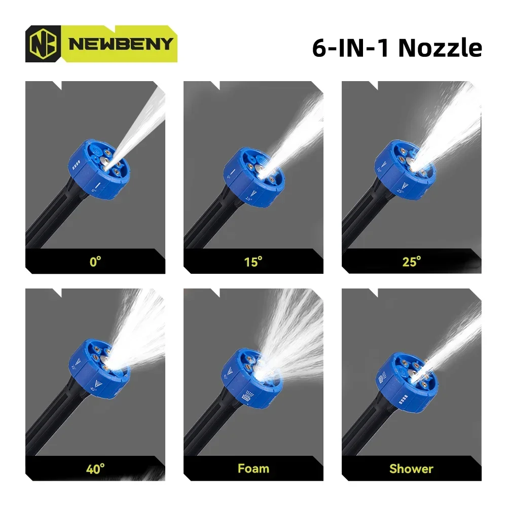NEWBENY 200Bar Brushless Electric Car Washer 6 IN 1Cordless Efficient Car Garden Washing Power Tools For Makita 18V Battery 5