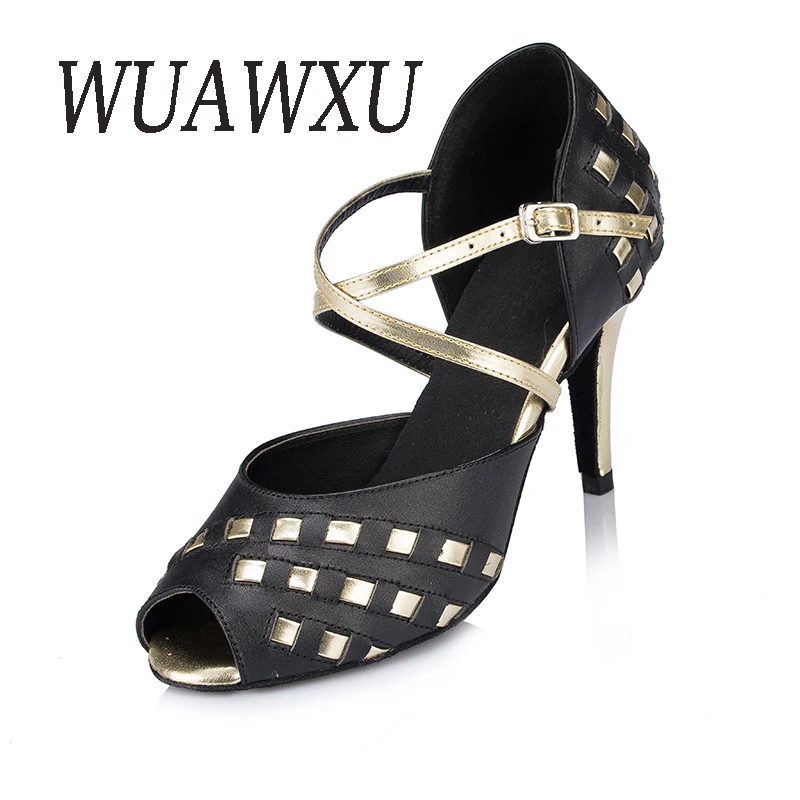 NATASHA 2023 Latin Dance Shoes Female Adult Soft Sole Low Heel National Standard Professional Dance Shoes Indoor High Heel Leath