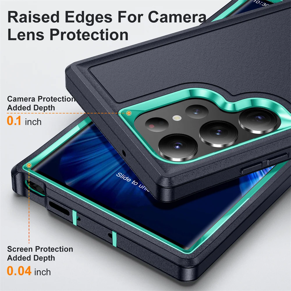 Shockproof Armor Defender Phone Case For Samsung S26 Ultra S24 Plus S23 S22 S21 S20 FE S25 Ultra Hard PC+TPU Stand Protect Cover 2